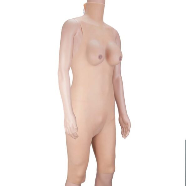 Silicone Bodysuit with Knee Lenth Short-1188