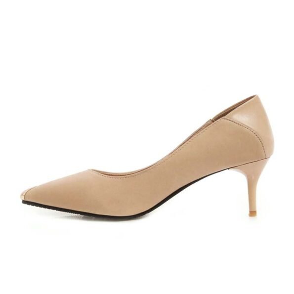 1.5 Inch Pointed Toe Black White Nude Pump-0