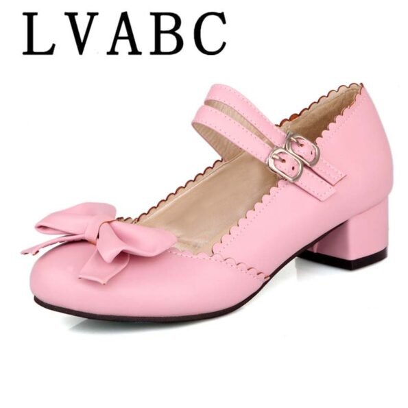 1.5 Inch Sweet Lolita Bow Strap Buckle Pump-1403