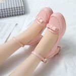 2 Inch Ankle Strap Bowknot Shallow Round Toe Pump-0