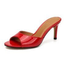 2 Inch PU Leather Peep Toe Slipper-1649