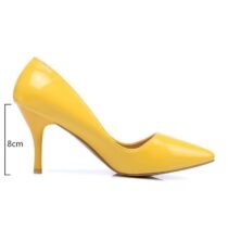 2 Inch Patent Leather Pointed Toe Shallow Pump-1605