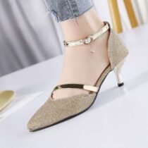 2 Inch Pointed Toe Lace Strap OL Pump-1626