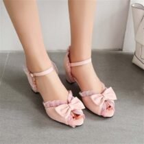 2 Inch Princess Lolita Lace Ruffles Butterfly-knot Sandal-0