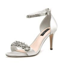 2 Inch Silk Rhinestone Ankle Strap Strappy Bridal Pump-0