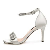 2 Inch Silk Rhinestone Ankle Strap Strappy Bridal Pump-1679