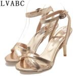 3 Inch Buckle Strap Patent Leather Sandal-0