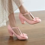 3 Inch Cute Lolita T Strap Princess Bowknot Pump-0