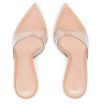 3 Inch PVC Transparent Pointed Open Toed Slipper-2047