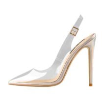 4.7 Inch Iridescent PU Leather Pointed Toe Sandal-0