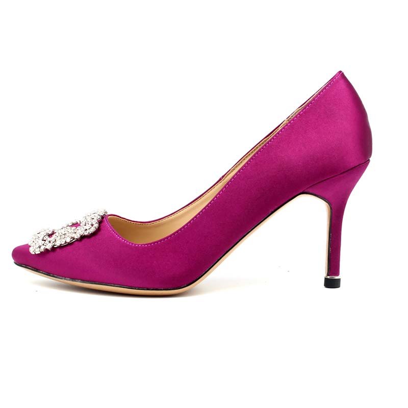 4 Inch Silk Upper Stiletto Deamond Party Pump