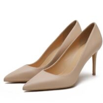 4 Inch Leather Pointed Toe Mature Pump-0