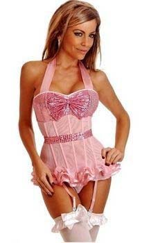 Sweet Halter Strapped Overbust Underwired Sequin Corset