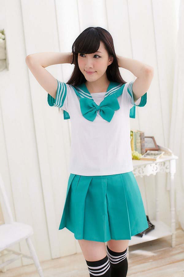 Japanese School For Girls Sailor Tops+Tie+Skirt