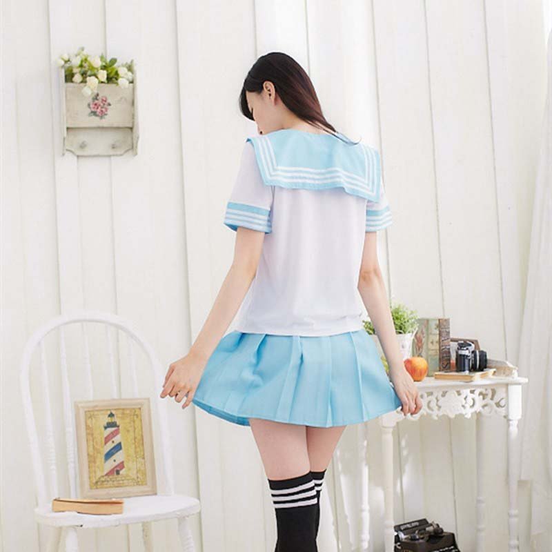 Japanese School For Girls Sailor Tops+Tie+Skirt