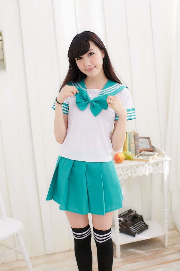 Japanese School For Girls Sailor Tops+Tie+Skirt