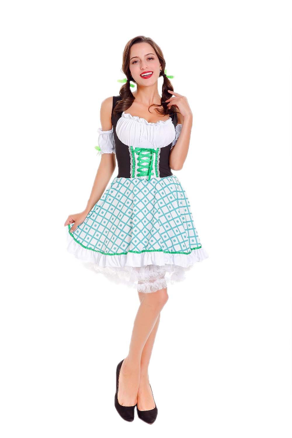 German Oktoberfest Beer Bavarian Traditional Girl Maid Dress