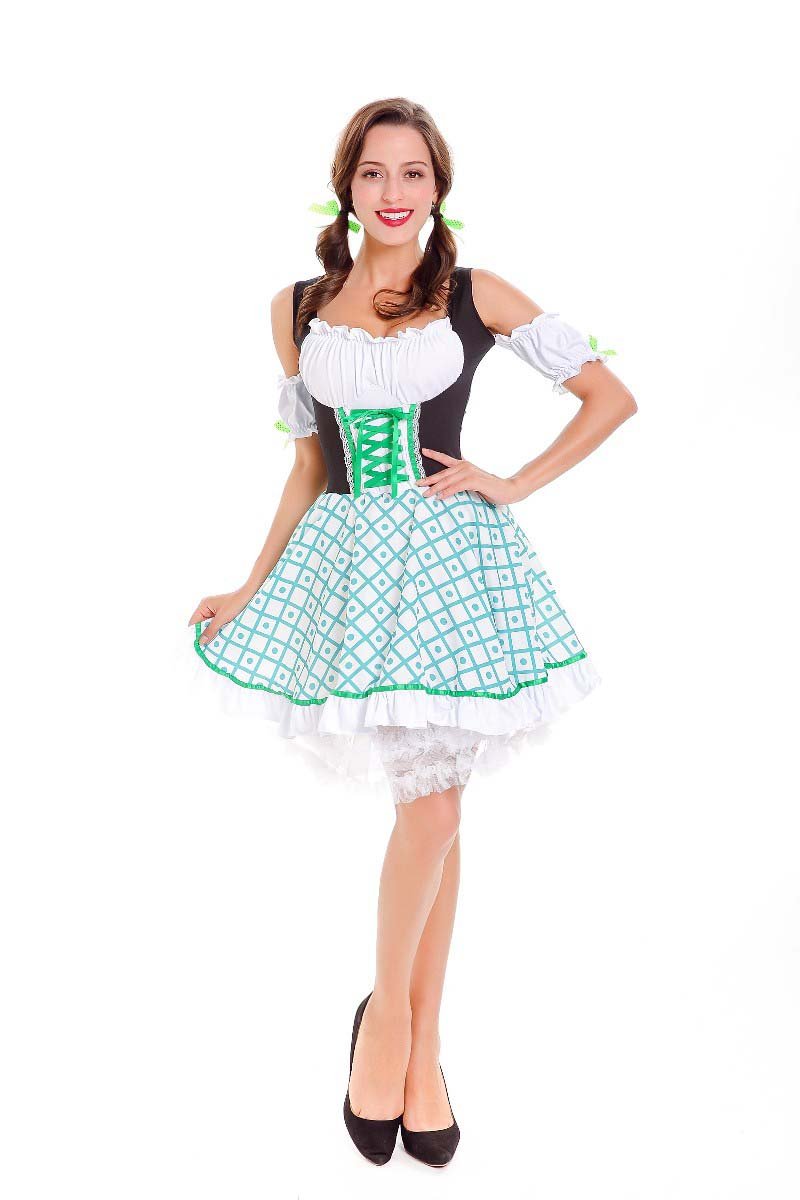 German Oktoberfest Beer Bavarian Traditional Girl Maid Dress