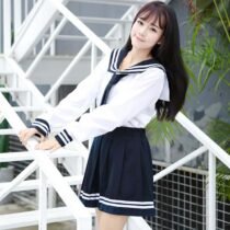 3 pcs Anime School Uniform Tops+Skirt+Tie Set-0