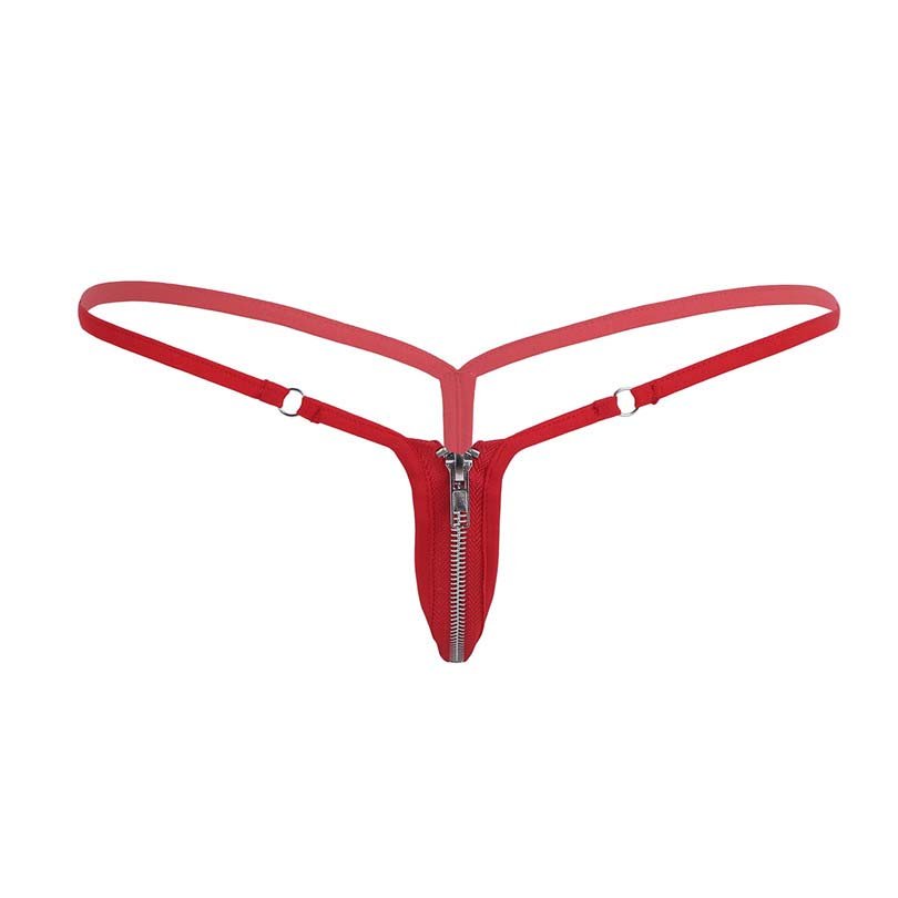 Stretchy Front Zipper Exotic Thongs and G-strings Underwear