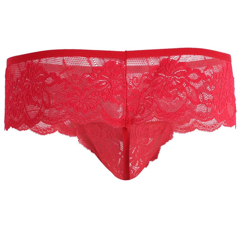 Lace Jockstrap Pouch Open Crotch Panties