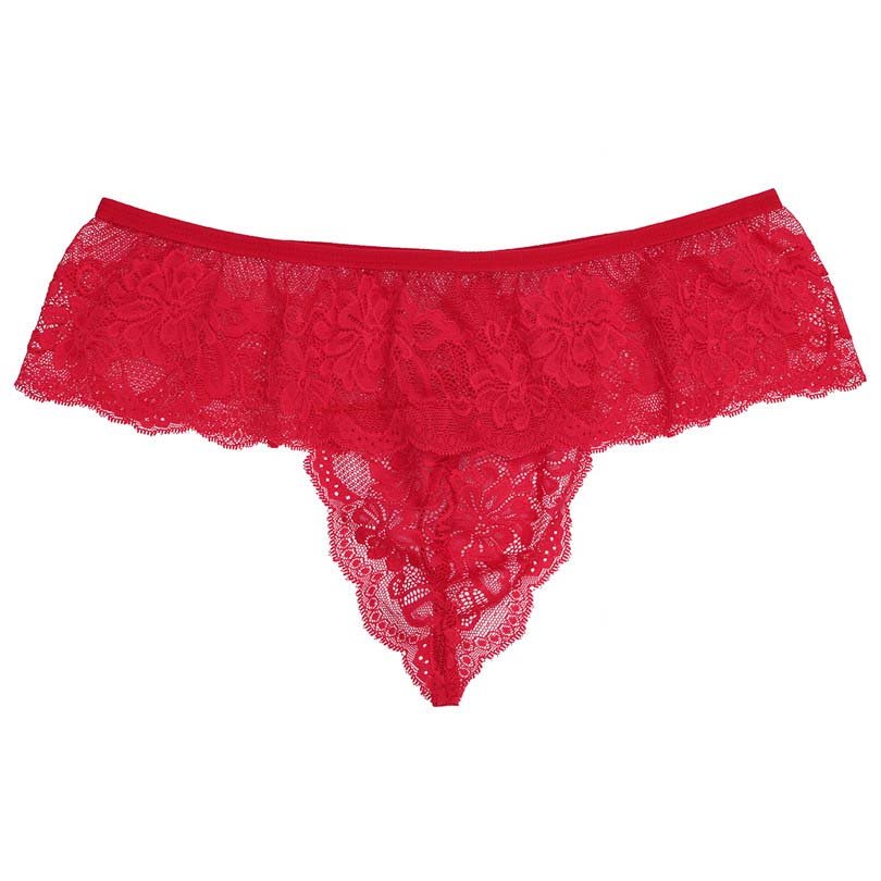 Lace Jockstrap Pouch Open Crotch Panties