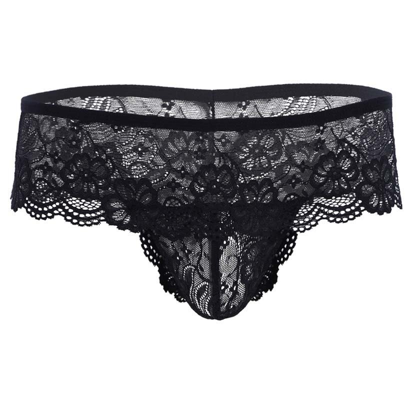 Lace Jockstrap Pouch Open Crotch Panties