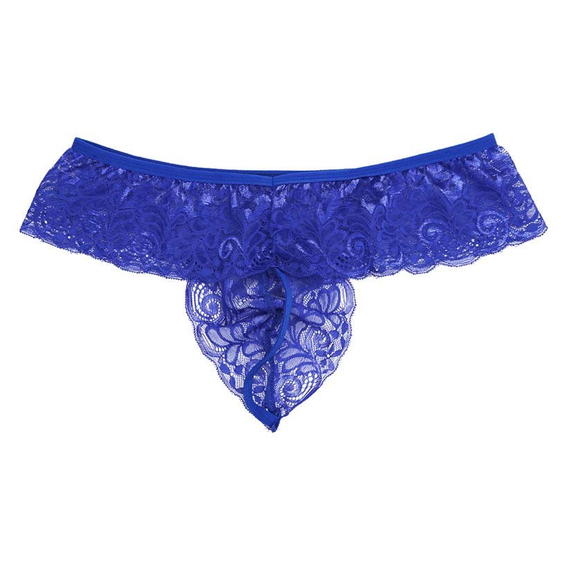 Lace Jockstrap Pouch Open Crotch Panties