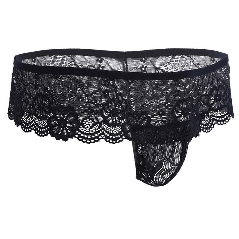 Lace Jockstrap Pouch Open Crotch Panties