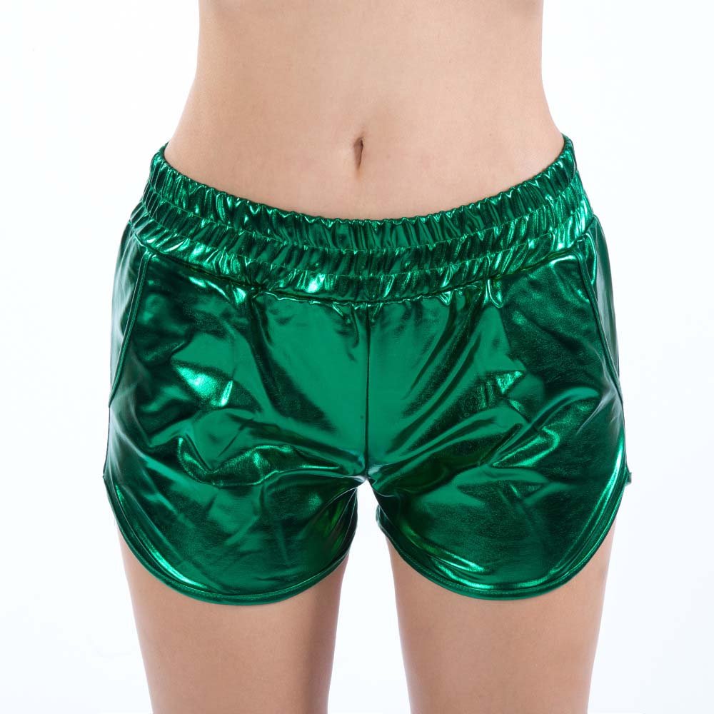 Mid Waist Sport Shiny Metallic Pant