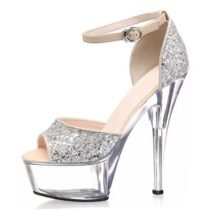 6 Inch Crystal Bright Leather Belt Sandal-6820