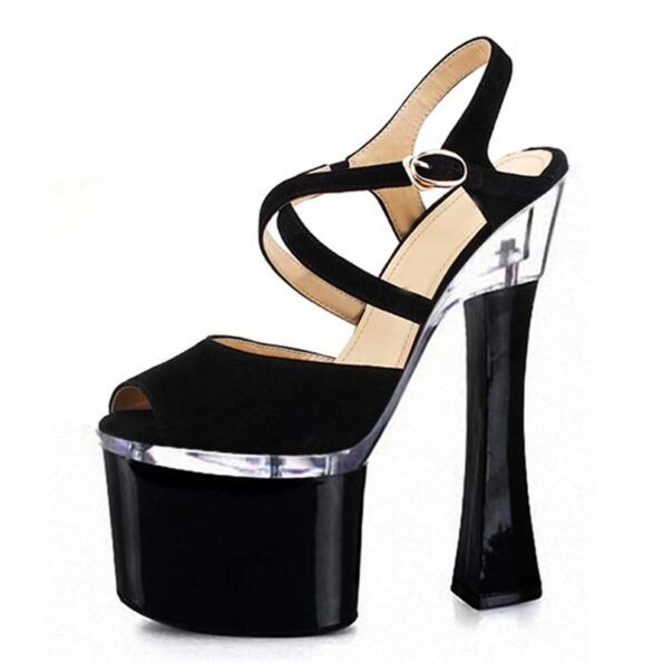 6 Inch Patent Leather Lace Bandage Sandal-7086