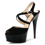 6 Inch Patent Leather Lace Bandage Sandal-0