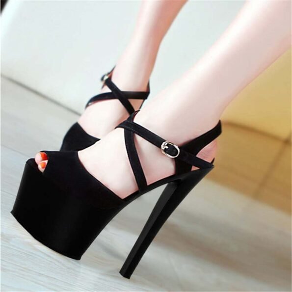 6 Inch Patent Leather Lace Bandage Sandal-7088