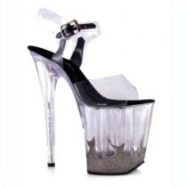 6 Inch Transparent Crystal Buckle Dance Show Sandal-0