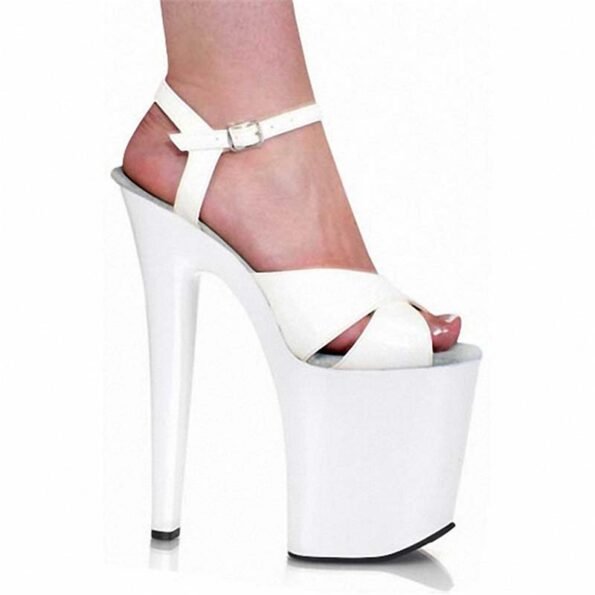 7 Inch Korean Peep-toe One-inch Buckle Sandal-0