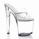 8 Inch Transparent Crystal Peep Toe Slipper-0