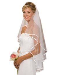 Bride Marriage Ribbon Serging Double Modelling Veil And Combs-0