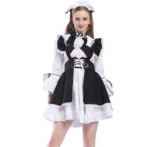 Cute Maid Princess Lace Lolita Unisex Gothic Mini Dress-0