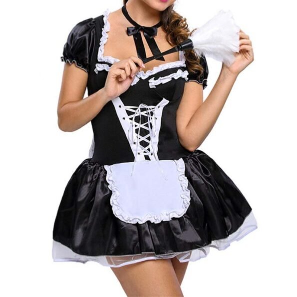 Erotic French Apron Maid Servant Lolita Babydoll Dress-0