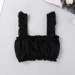 Exotic Ruffled Chiffon Sleeveless Short Tank Top with Brief Underwear-0