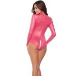 Faux Latex Pu Leather Pole Dance Nightclub Bodysuit-0