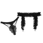 Garter Belt See Through Lace Pouch Ruffled Bikini Thongs and G-strings-0