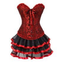 Gothic Vintage Overbust Corsets and Bustiers Tutu Skirts Set-3443