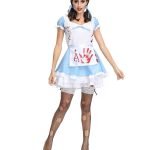 Horrible Bloody French Maid Mini Blood Print Dress-0