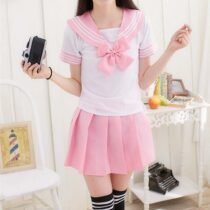 Japanese School For Girls Sailor Tops+Tie+Skirt-0