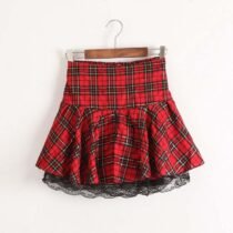 Japanese School Uniform For Girls Plaid Pleated Skirt-3595