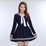 Japanese Korean Navy Sailor Cotton School Uniform-0