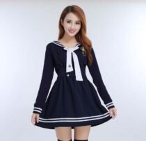 Japanese Korean Navy Sailor Cotton School Uniform-0