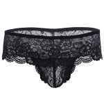 Lace Jockstrap Pouch Open Crotch Panties-0